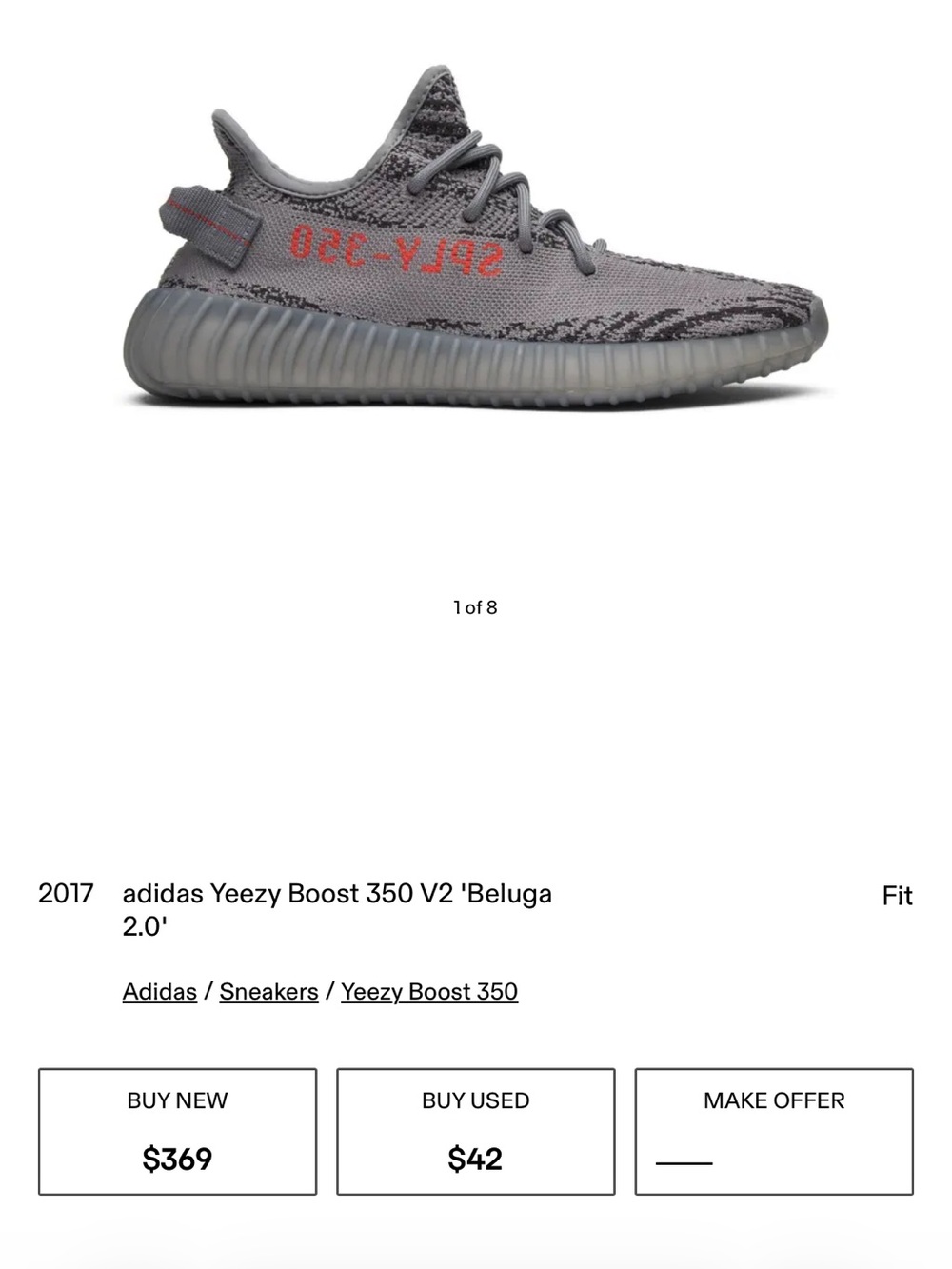 Yeezy Boost 350 V2 Beluga 2.0 Grey